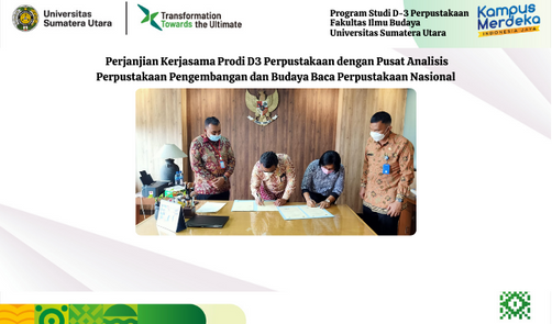 Perjanjian Kerjasama Prodi D3 Perpustakaan dengan Pusat Analisis Perpustakaan Pengembangan dan Budaya Baca Perpustakaan Nasional
